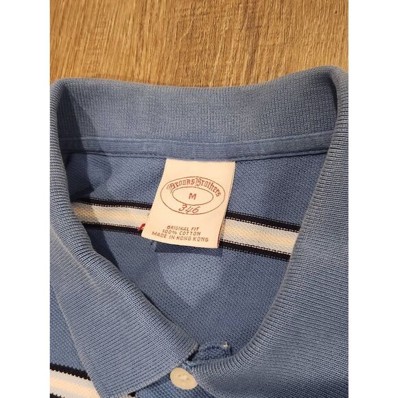 Brooks Brothers Mens Medium Polo Lot of 2 embroidered logo cotton striped multi - Picture 4 of 9